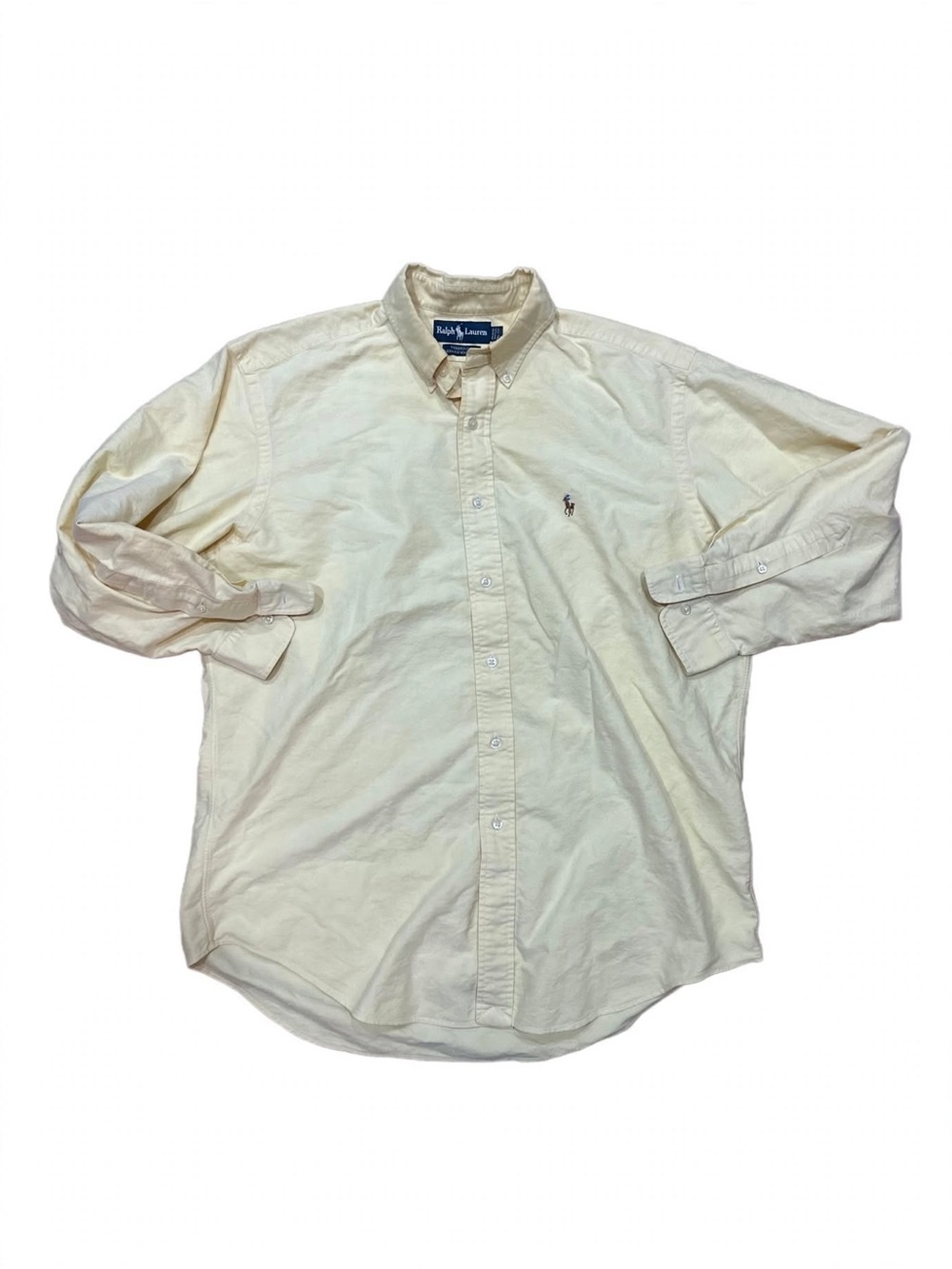 Ralph Lauren Cream Long-Sleeve Button-Down Oxford Shirt